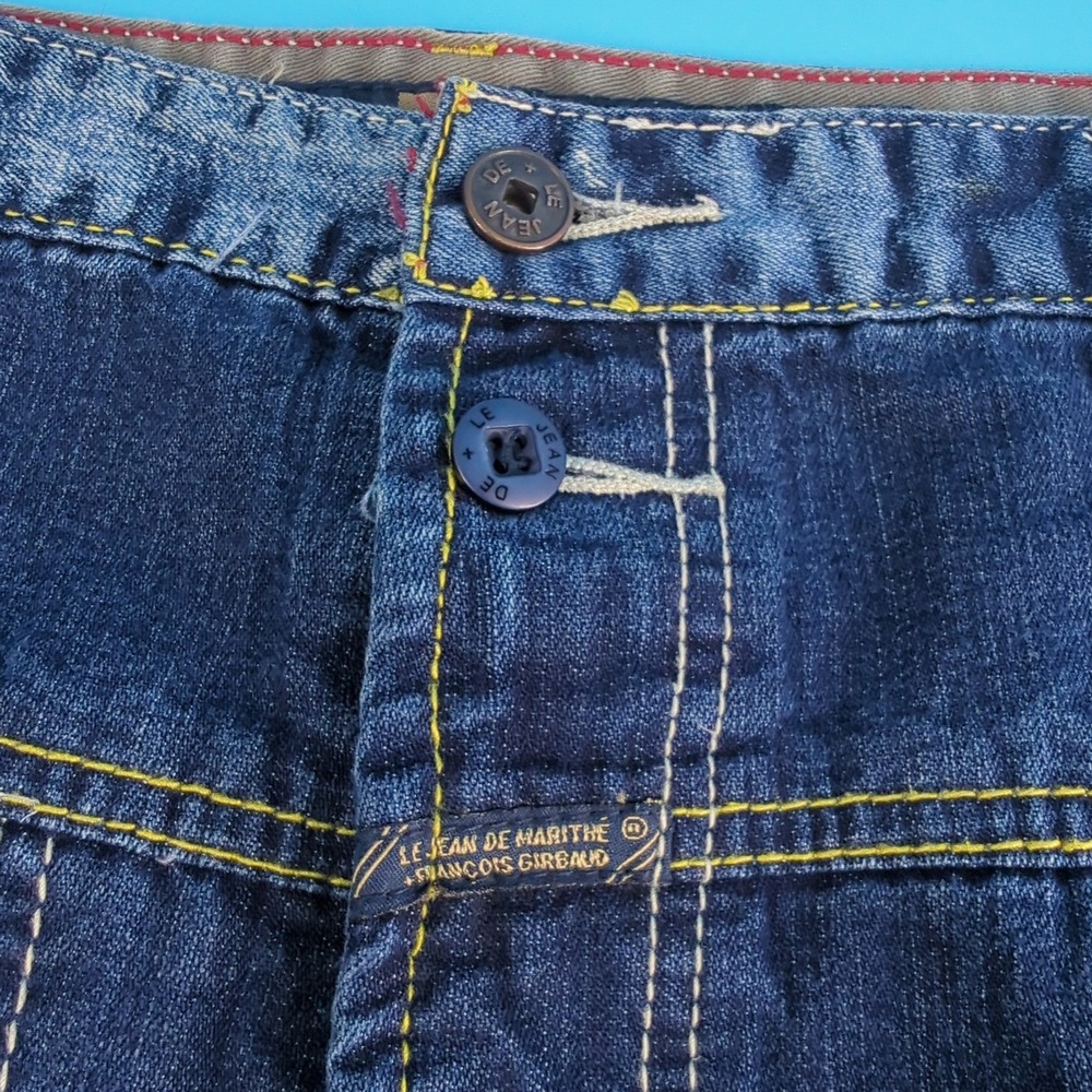 Marithe Francois Girbaud Men Wide Leg Baggy Jeans Blue Y2K 38M Skate JNCO style - Picture 8 of 16
